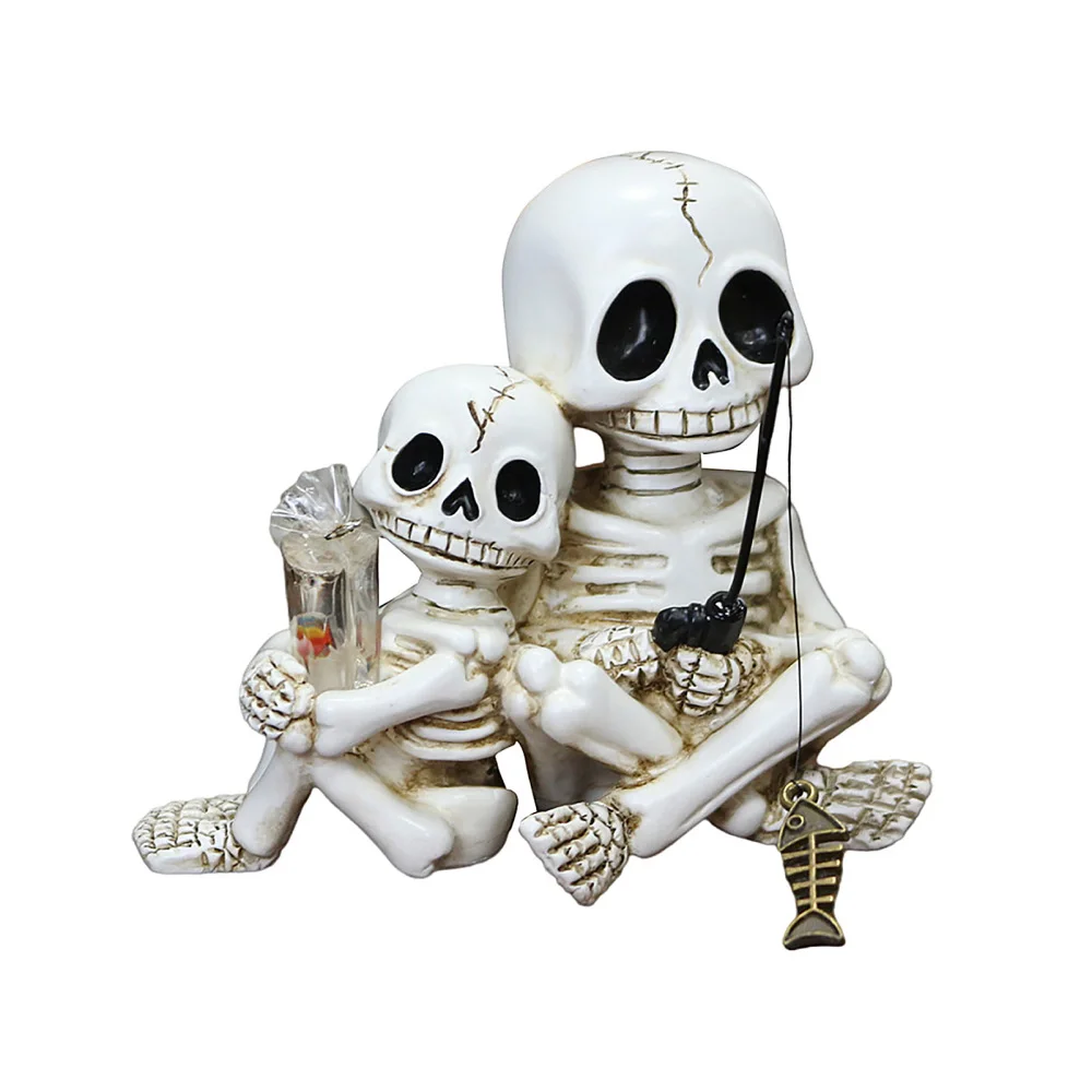 Parent Of Plant - Halloween Ouder-kind Schedel Standbeeld Hars Potplant
