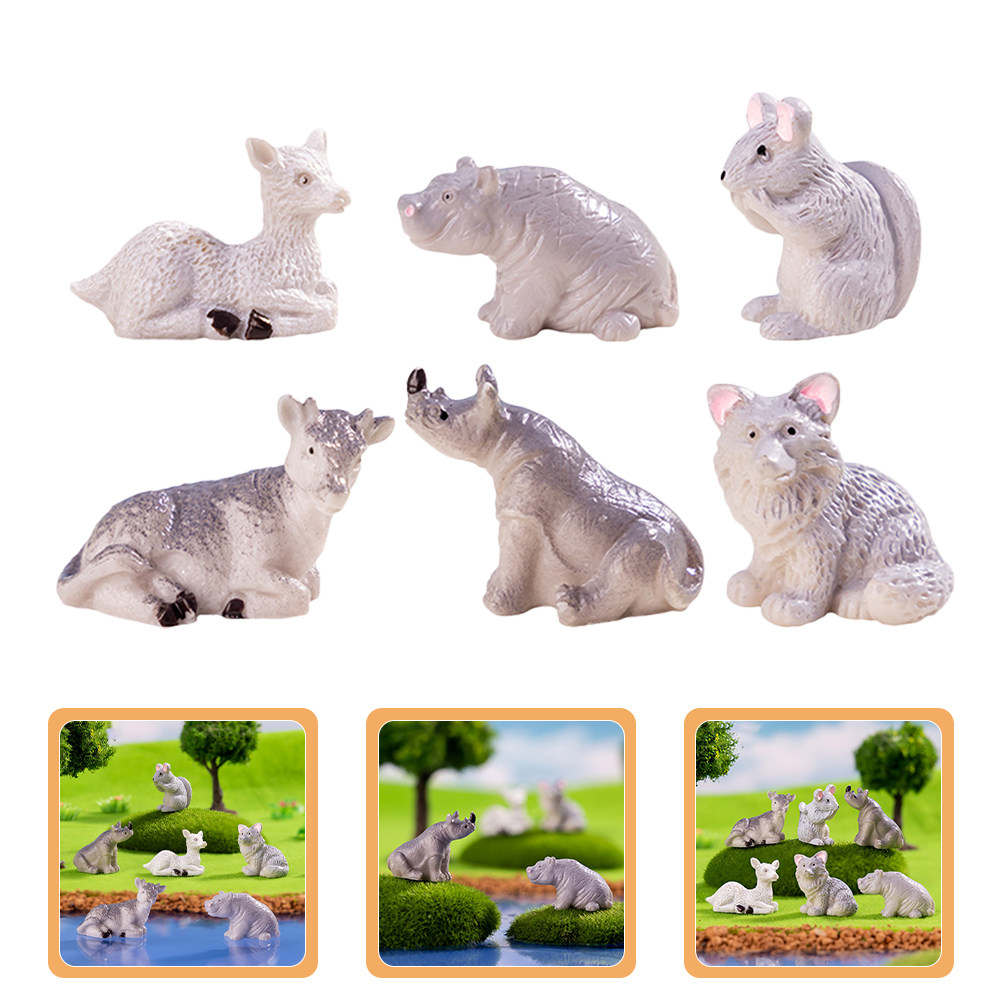 Succulent Arrangement Mini - 1 set kleine harsdierenfiguren voor micro-landschappenschap,