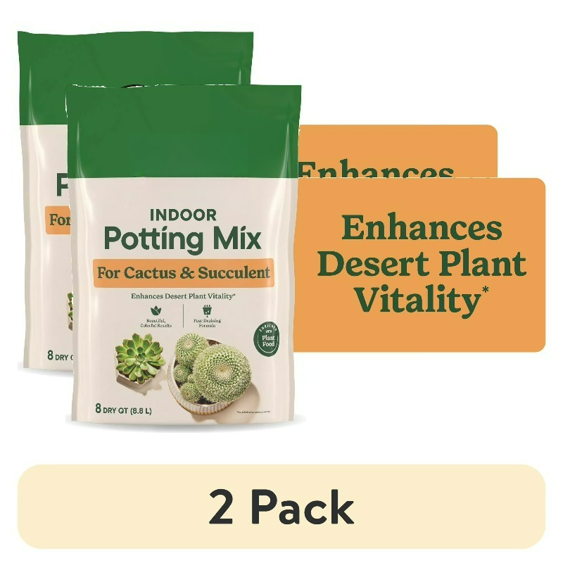 Cactus Mix Pot - (2-pack) Binnenpotmix voor cactussen en vetplanten,
