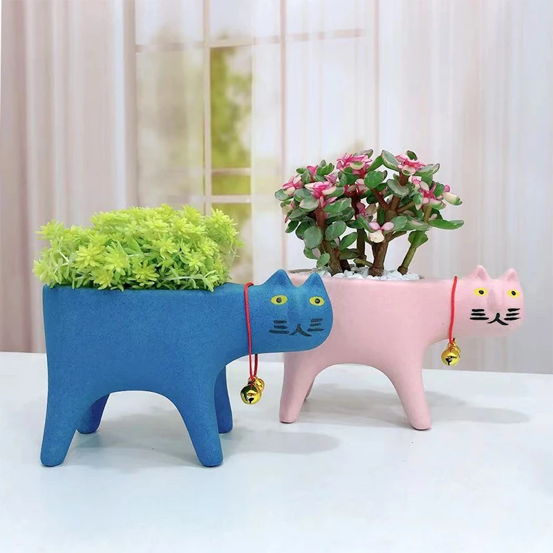 Cactus Mix Pot - Kat Bloempot Creatieve Leuke Keramische Persoonlijkheid